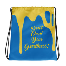 Load image into Gallery viewer, DCYG DRIP Gold Logo &amp; Navy Blue  Drawstring bag
