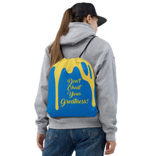 Load image into Gallery viewer, DCYG DRIP Gold Logo &amp; Navy Blue  Drawstring bag
