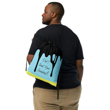Load image into Gallery viewer, DYCG DRIP Black Logo &amp; Light Blue with Yellow Drawstring bag
