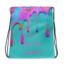 Load image into Gallery viewer, DYCG DRIP Pink Logo &amp; Turquoise, Pink Drawstring bag
