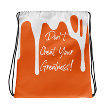 Load image into Gallery viewer, DYCG DRIP White &amp; Orange Drawstring bag
