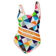 Load image into Gallery viewer, DCYG 24 STEAMY Orange,Black &amp; Green Checks One-Piece Swimsuit
