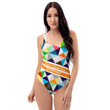 Load image into Gallery viewer, DCYG 24 STEAMY Orange,Black &amp; Green Checks One-Piece Swimsuit
