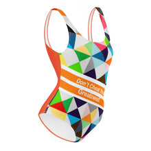 Load image into Gallery viewer, DCYG 24 STEAMY Orange,Black &amp; Green Checks One-Piece Swimsuit
