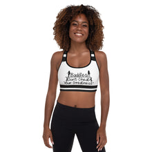 Load image into Gallery viewer, DCYG 24SX Baddies Logo &amp; White Padded Sports Bra
