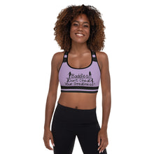 Load image into Gallery viewer, DCYG 24SX Baddies Black Logo &amp; Plum Padded Sports Bra
