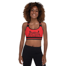 Load image into Gallery viewer, DCYG 24SX Baddies Black Logo &amp; Red Padded Sports Bra
