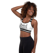 Load image into Gallery viewer, DCYG 24SX Baddies Logo &amp; White Padded Sports Bra
