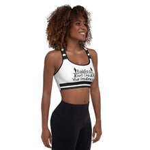 Load image into Gallery viewer, DCYG 24SX Baddies Logo &amp; White Padded Sports Bra
