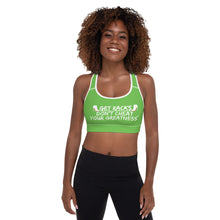 Load image into Gallery viewer, DCYG Neon Green &amp; White Padded Sports Bra
