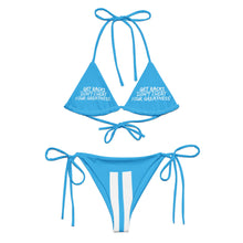 Load image into Gallery viewer, DCYG 24 STEAMY "Get Racks" Royal Blue &amp; White  string bikini
