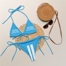 Load image into Gallery viewer, DCYG 24 STEAMY "Get Racks" Royal Blue &amp; White  string bikini
