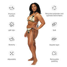 Load image into Gallery viewer, STEAMY 24 Gold &amp; Black string bikini
