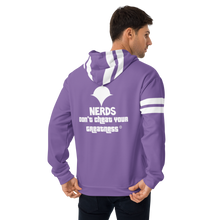 Load image into Gallery viewer, DCYG NERDS White logo &amp;  Purple Unisex Hoodie
