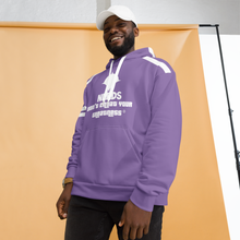 Load image into Gallery viewer, DCYG NERDS White logo &amp;  Purple Unisex Hoodie
