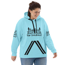 Load image into Gallery viewer, DCYG Baddies Black Logo &amp; Light Blue Hoodie
