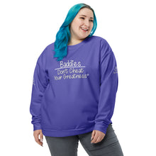 Load image into Gallery viewer, DCYG 24 Baddies White Logo &amp; Purple Unisex Sweatshirt
