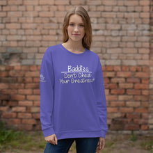 Load image into Gallery viewer, DCYG 24 Baddies White Logo &amp; Purple Unisex Sweatshirt

