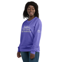 Load image into Gallery viewer, DCYG 24 Baddies White Logo &amp; Purple Unisex Sweatshirt
