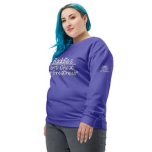 Load image into Gallery viewer, DCYG 24 Baddies White Logo &amp; Purple Unisex Sweatshirt
