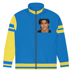 FILIPINOS, DON’T CHEAT YOUR GREATNESS,GAS WEAR, Yellow Logo , Male ,Blue , Yellow Stripes track jacket