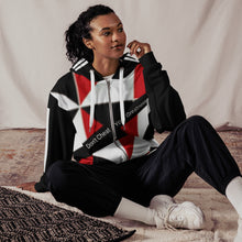 Load image into Gallery viewer, DCYG 45Dgr  White Logo &amp; Red,Black, &amp; White Unisex zip hoodie
