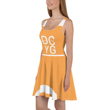 Load image into Gallery viewer, DCYG  Orange &amp; White CS 2 Skater Dress
