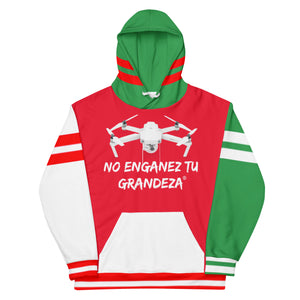 Espanol Drone Wear White Logo Red, Green StripesUnisex cotton hoodie