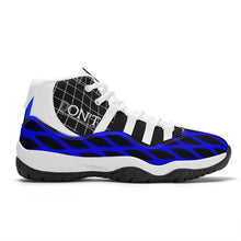 Load image into Gallery viewer, DX4 White Logo ,  Black, Blue Netting &amp; White High Top Air Retro Sneakers - White
