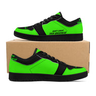 DCYG G4's Green & Black  Black Sole Low-Top Leather Sneakers