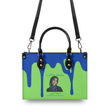 Load image into Gallery viewer, Ancestors Muslim, Female , Blue Logo , Blue Drip &amp; GreenMultiple Sizes Upgraded Luxury Women PU Leather Handbag
