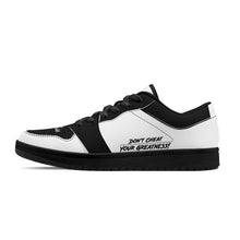 Load image into Gallery viewer, DCYG G4's Black &amp; White ,Black Sole Low-Top Leather Sneakers
