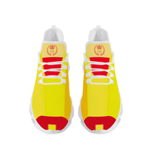 Load image into Gallery viewer, Royal 38 DDZ Red Logo ,Gold &amp; Yellow Control Sneaker - White
