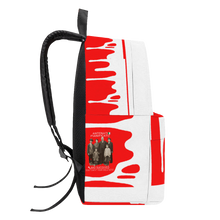 Load image into Gallery viewer, Ancestors+ Italian, Family,  White Logo, Drip &amp; Red Cotton Backpack
