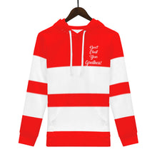 Load image into Gallery viewer, DCYG 25NC White Logo ,White Stripes &amp; Red Mens All Over Print HoodieMen's All Over Print Hoodie
