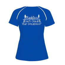 Load image into Gallery viewer, DCYG 24SX Baddies White Logo &amp; Blue Women's All-Over Print T shirt
