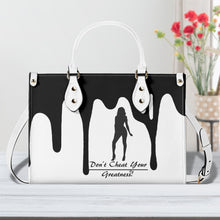 Load image into Gallery viewer, DRIP SF Black Logo &amp; White Multiple Sizes Upgraded Luxury Women PU Leather Handbag
