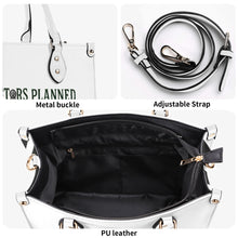 Load image into Gallery viewer, Ancestors Native, Black Logo &amp; White  and Black Multiple Sizes Upgraded Luxury Women PU Leather Handbag
