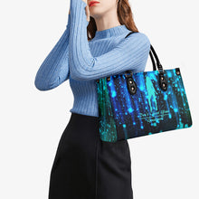 Load image into Gallery viewer, DRIP SF Turquoise  Logo &amp; Multiple Sizes Upgraded Luxury Women PU Leather Handbag
