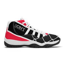 Load image into Gallery viewer, DONT D4X White Logo ,Red ,White Stripes &amp; Black  High Top Air Retro Sneakers - White
