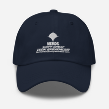 Load image into Gallery viewer, DCYG NERDS White Logo  Dad hat
