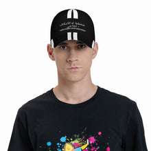 Load image into Gallery viewer, Ancestors, Muslim, White Logo,White Stripes &amp; Black  Curved Brim Baseball Cap (AOP)
