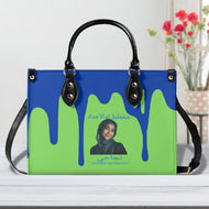 Ancestors Muslim, Female , Blue Logo , Blue Drip & GreenMultiple Sizes Upgraded Luxury Women PU Leather Handbag