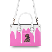 Load image into Gallery viewer, Ancestors Muslim, Female, White Logo , White Drip &amp;Pink Multiple Sizes Upgraded Luxury Women PU Leather Handbag
