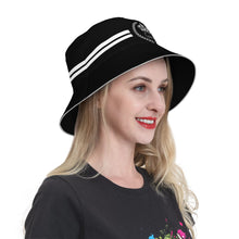 Load image into Gallery viewer, Royalty 24 White Logo , Stripes &amp; Black Reflective Bucket Hat
