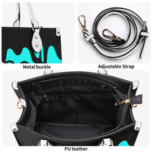 Load image into Gallery viewer, DRIP LO  Black Logo &amp; Turquoise  Multiple Sizes Upgraded Luxury Women PU Leather Handbag
