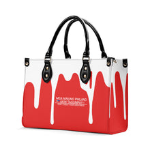 Load image into Gallery viewer, Ancestors Filipino, White Logo &amp; Red and White Drip Multiple Sizes Upgraded Luxury Women PU Leather Handbag
