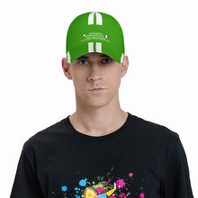 Load image into Gallery viewer, Ancestors Italian, White Logo, Flag, White Stripes &amp; Green  Curved Brim Baseball Cap (AOP)

