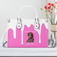 Load image into Gallery viewer, Ancestors Muslim, Female, White Logo , White Drip &amp;Pink Multiple Sizes Upgraded Luxury Women PU Leather Handbag
