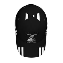 Load image into Gallery viewer, Ancestors Muslim, Male, White Logo, Stripes &amp; Black Curved Brim Baseball Cap (AOP)
